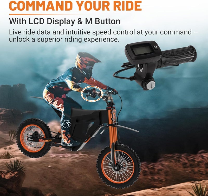 Dilomber Upgrade 48V Bike Throttle Left Side Grips Fits for Tuttio Soleil 01 Electric Dirt Bike w/LCD Display M Button Only (New Version, Cannot Be Used Interchangeably with The Old Throttle) - Image 4